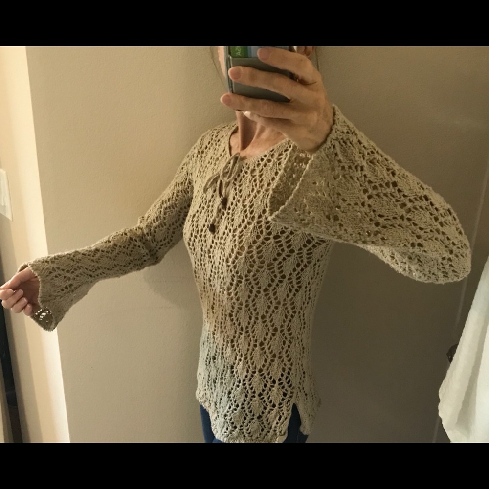 Crochet top or coverup in tan